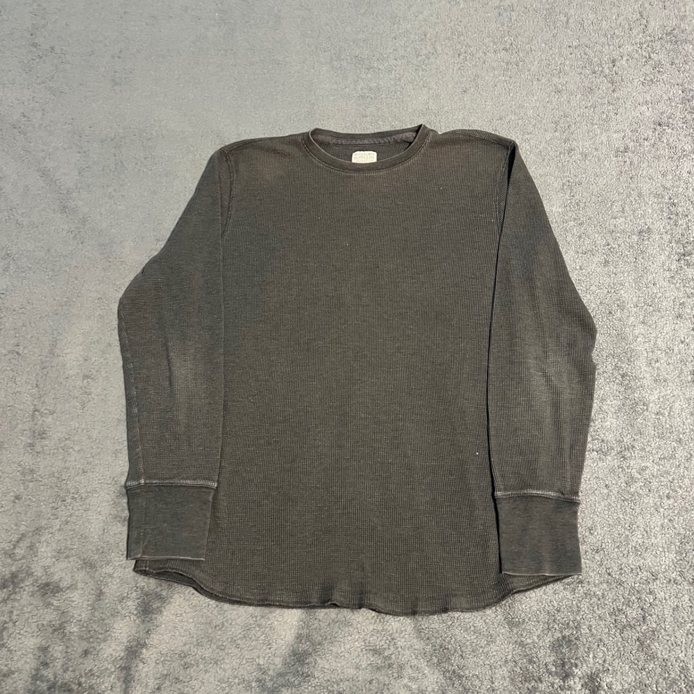 Vintage Y2K Mossimo Supply Mens XL Gray Waffle Knit Thermal Long Sleeve Shirt
